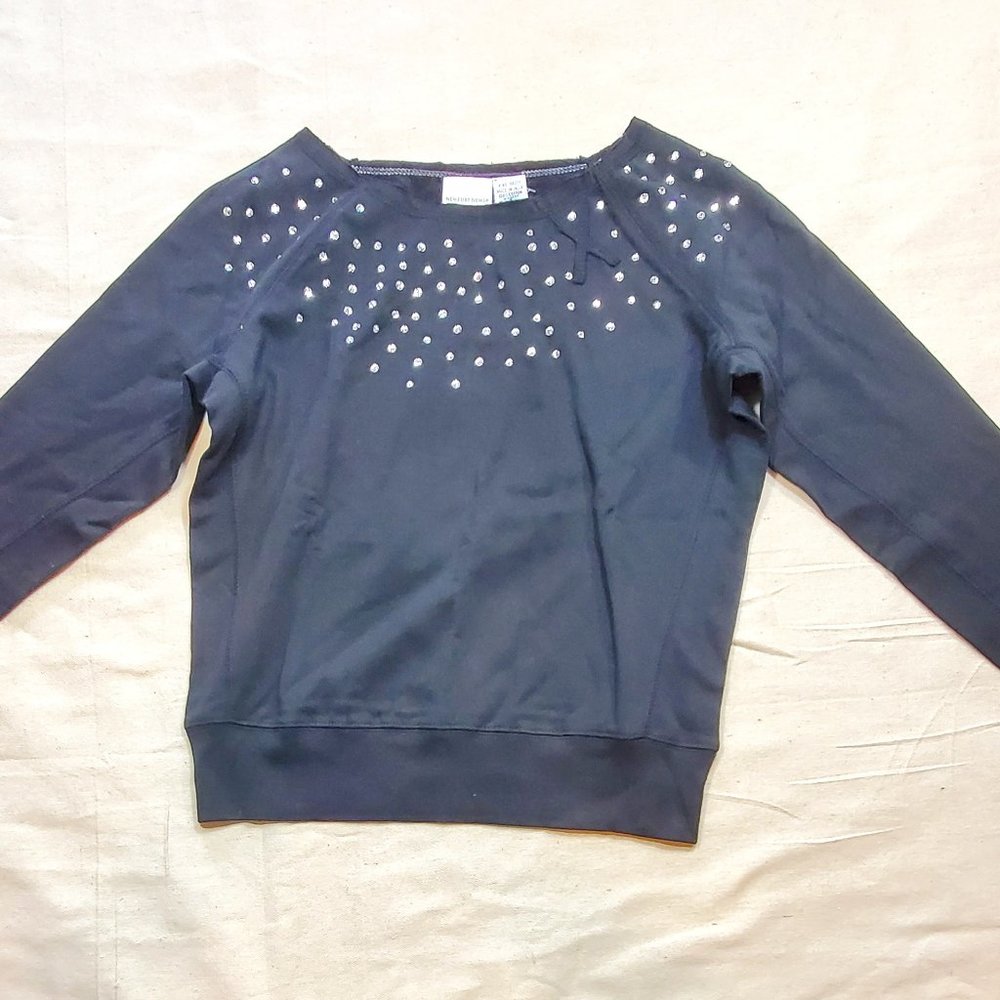 Womans Black Sweater with Rhinestones - Size Small